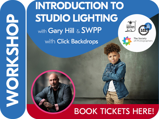 INTRODUCTION TO STUDIO LIGHTING WITH GARY HILL, SWPP & CLICK BACKDROPS.