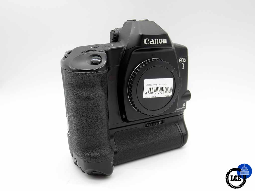 Canon EOS 3 Body + PB-E2 Power Booster Grip (camera recently serviced)