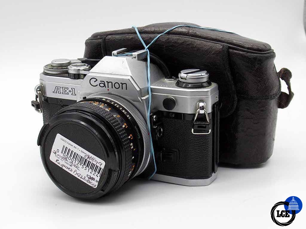 Canon AE-1 + FD 50mm f/1.8 (Including Leather Case) 