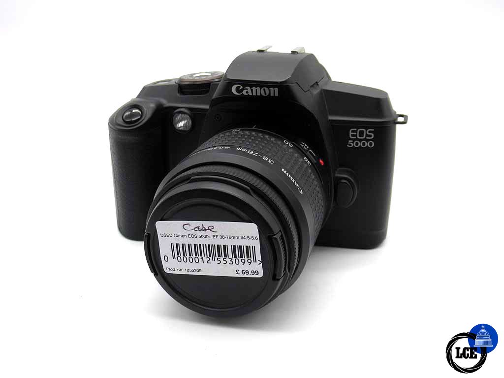 Canon EOS 5000 + EF 38-76mm f/4.5-5.6 Zoom (inc Case & Batteries)