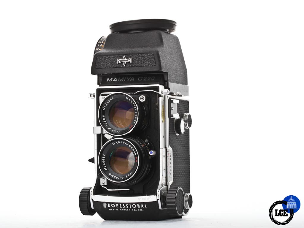 Mamiya C220 Pro + 105mm f/3.5 [Blue Dot] + Metering Head | 10110029