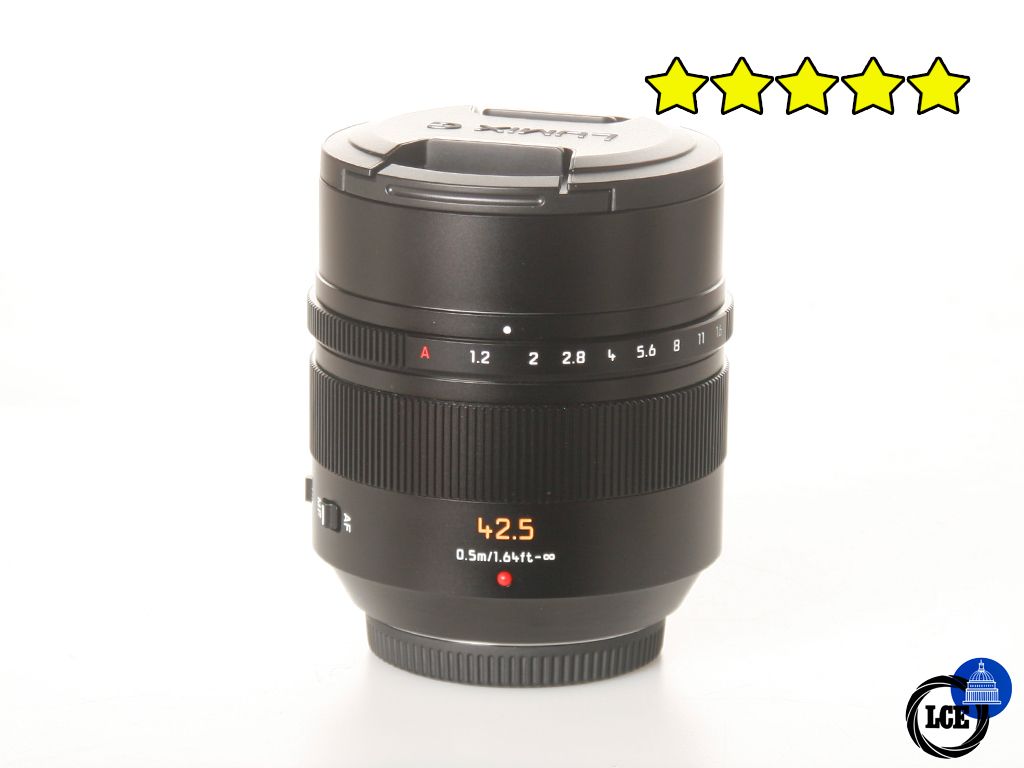 Panasonic Leica 42.5mm f1.2 ASPH DG Nocticron OIS (BOXED) with Hood and Case