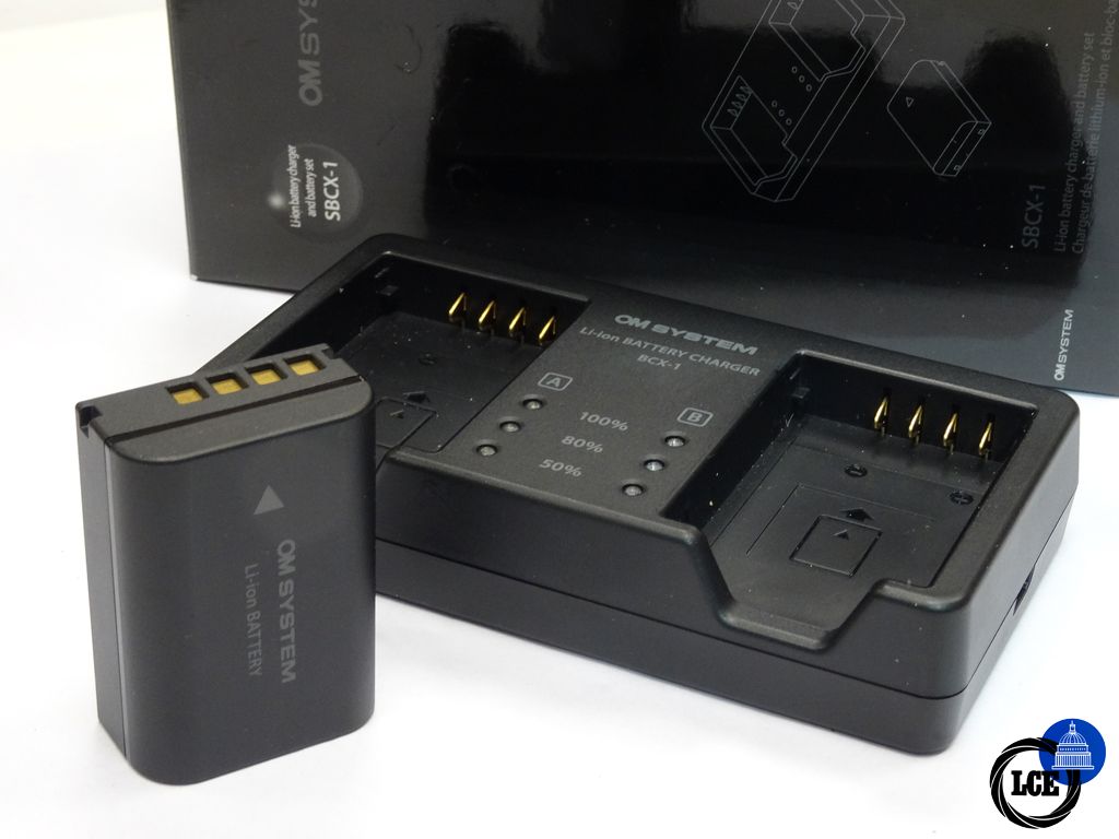 OM SYSTEM SBCX-1 charger and battery set