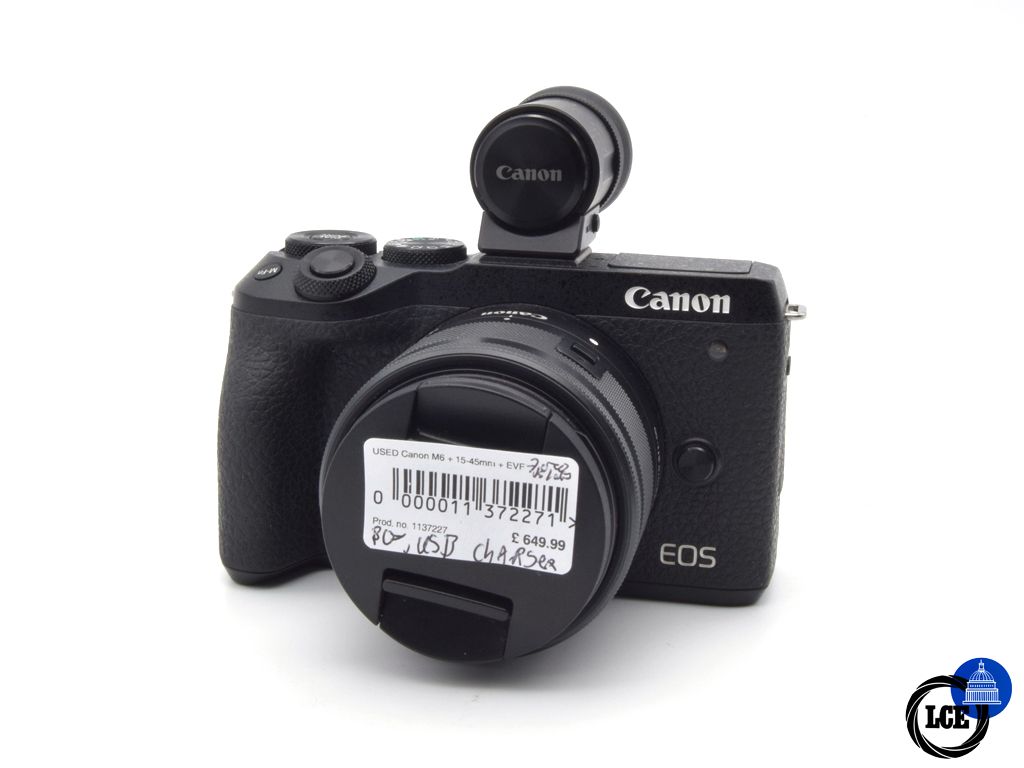 Canon EOS M6 Mark II + EF-M 15-45mm f/3.5-6.3 IS STM + EVF DC2 Canon EOS M6 Mark II + EF-M 15-45mm f/3.5-6.3 IS STM + EVF DC2