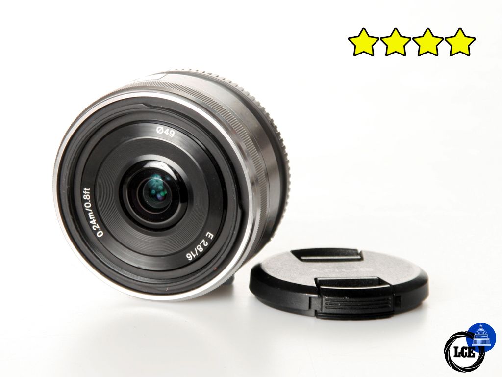 Sony E 16mm f/2.8 Pancake Lens (Silver)