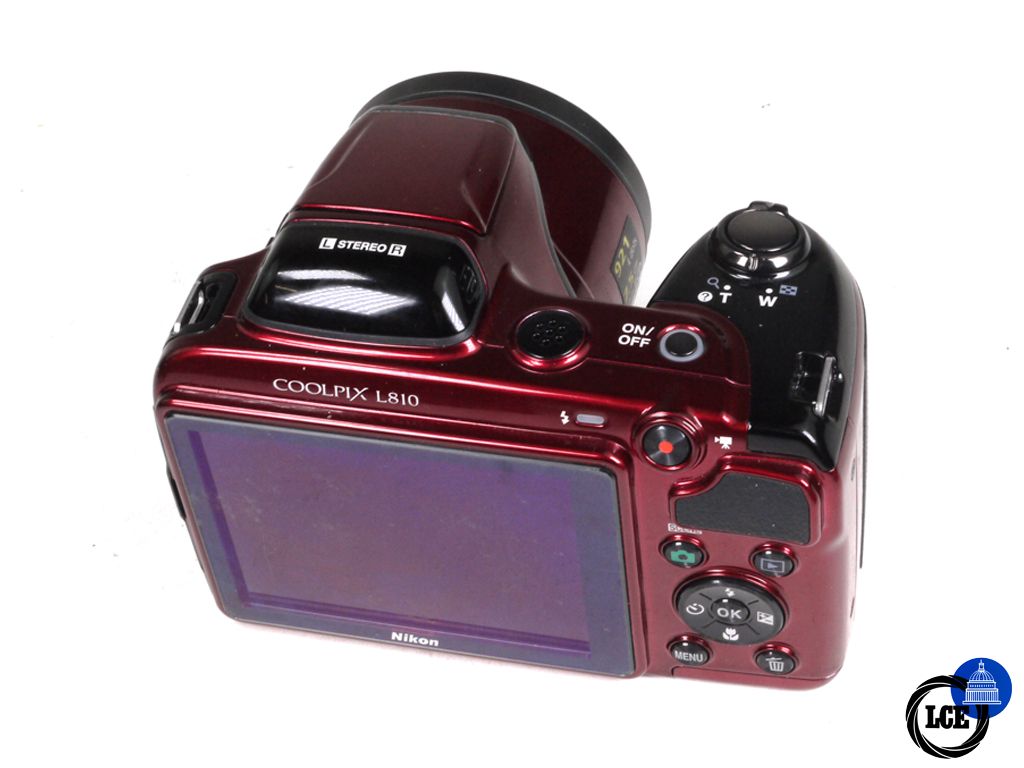 Nikon Coolpix L810 - Red - 23-585mm (26x Optical Zoom)