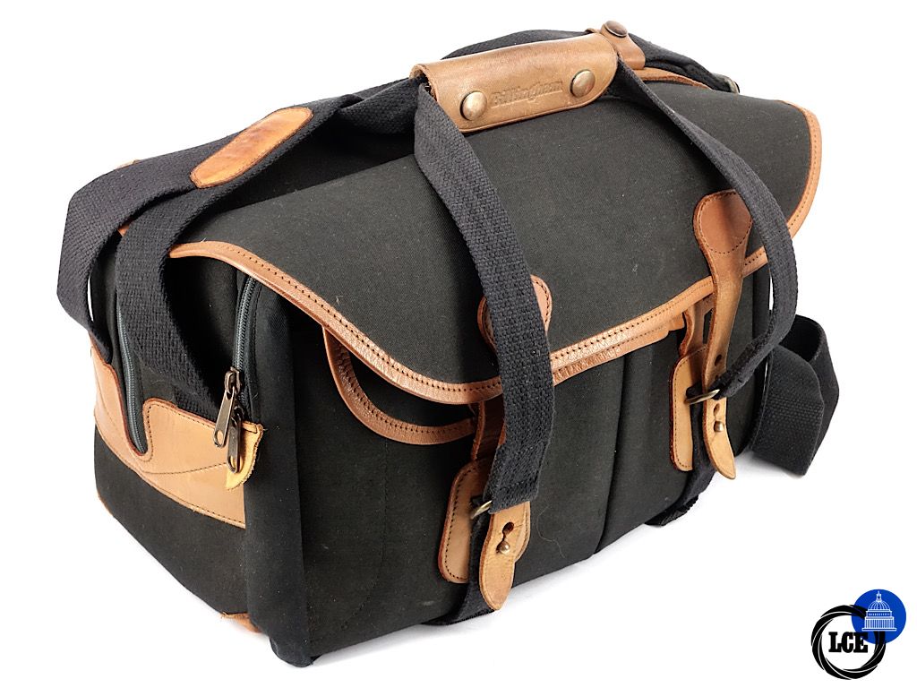 Billingham Black Canvas & Tan Leather Shoulder Bag 335 | 4*