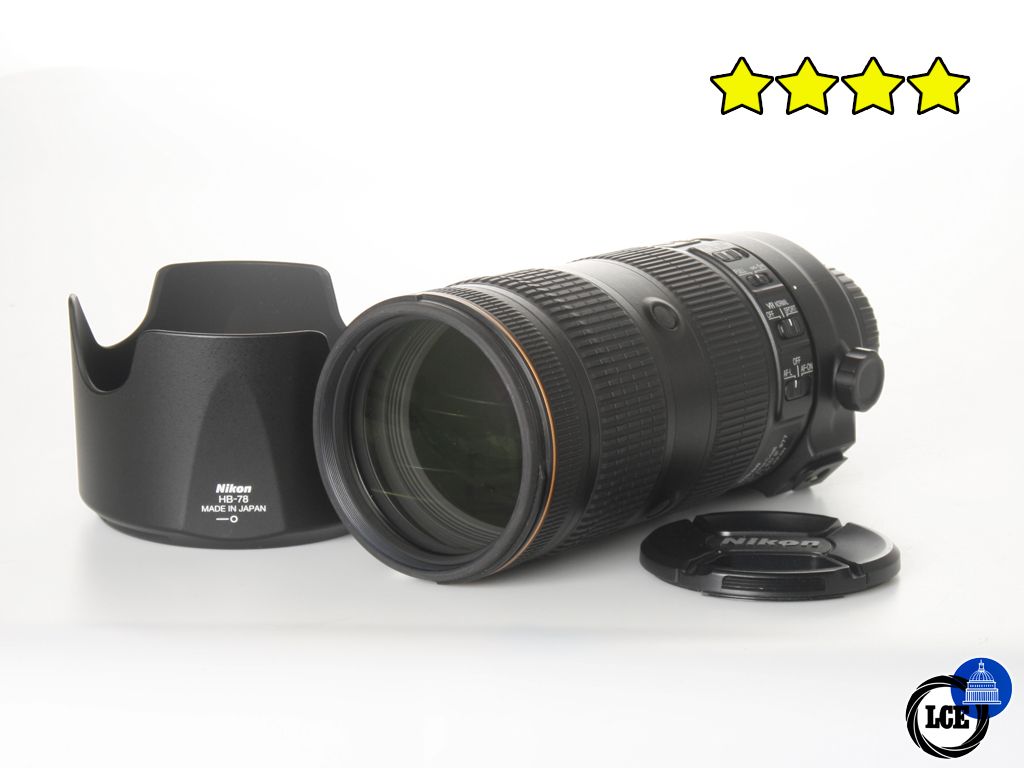 Nikon 70-200mm f/2.8E FL ED VR AF-S (with Hood and Case)