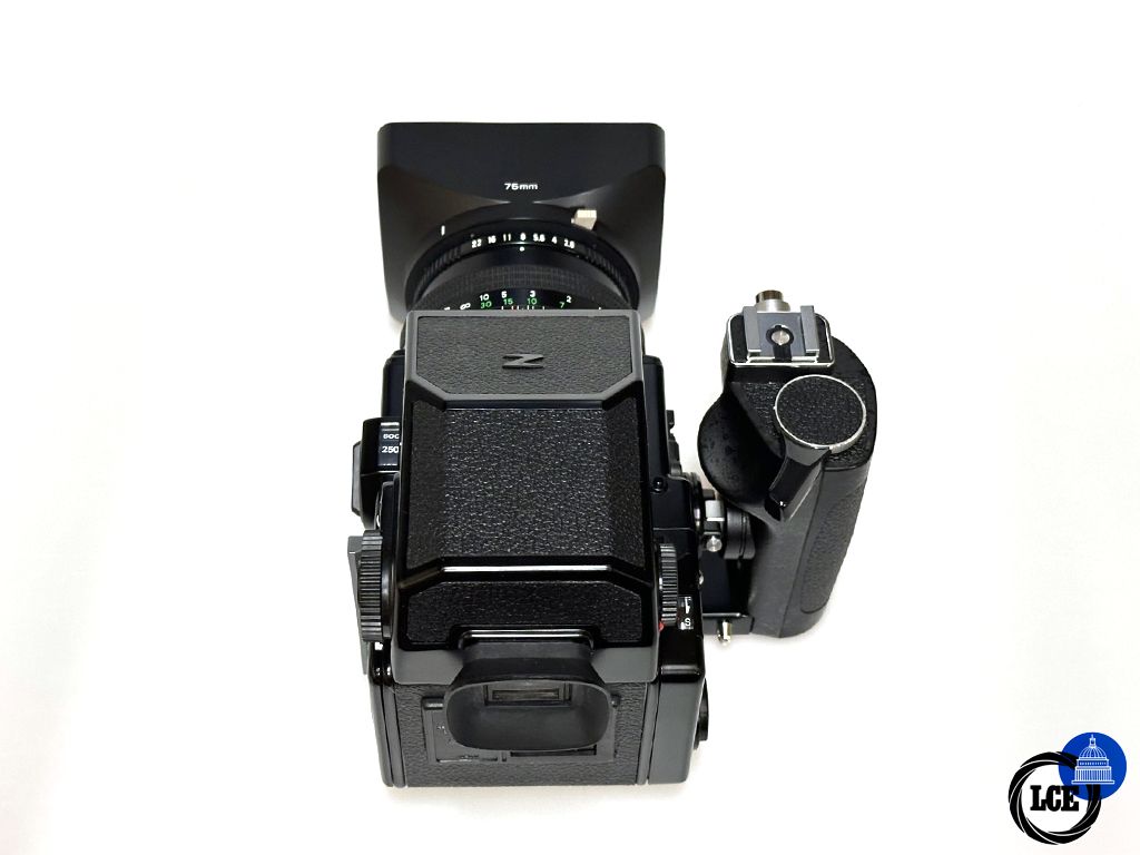 Bronica ETRSi +75mm F2.8 PE, 120 back, AE-II, Speed Grip, WLF and winder 