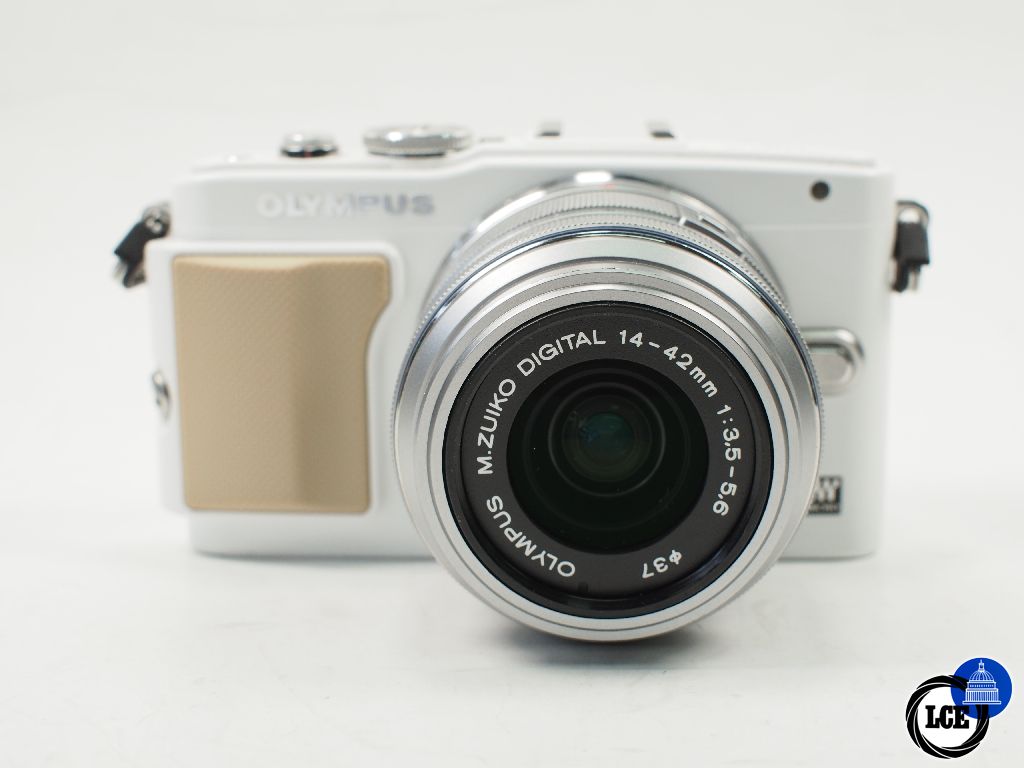 Olympus Pen Lite  E-PL5 white body with 14-42mm f3.5-5.6 II R